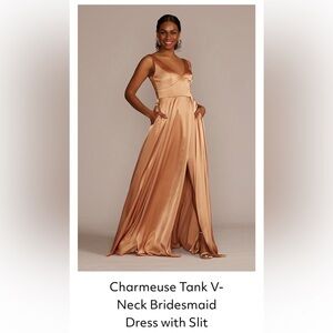 Charmeuse Champagne Satin Dress
